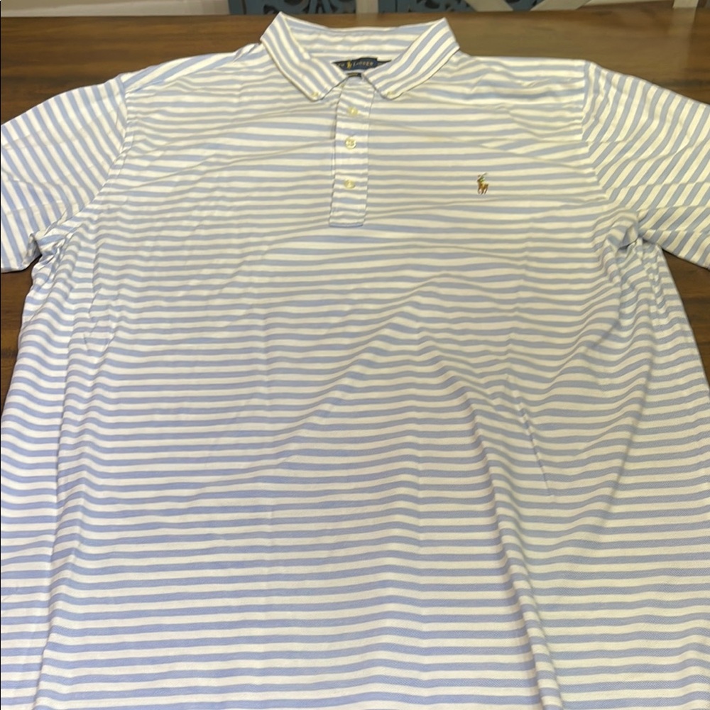 Polo by Ralph Lauren Blue and White Striped Polo Shirt